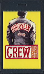 ##MUSICBP0317  - Yellow Laminated 1988 Bob Dylan Interstate 88 Tour OTTO Access All Areas Backstage Pass