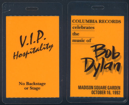 ##MUSICBP0064 - 1992 Bob Dylan 30 year Anniversary Concert (Featuring Tom Petty) OTTO Backstage Pass