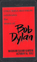 ##MUSICBP0603 - 1992 Bob Dylan OTTO 30 year Anniversary Concert (Featuring Tom Petty) Backstage Pass - Columbia Records - VIP/Hospitality