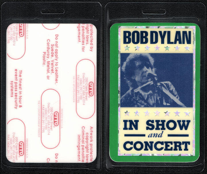 ##MUSICBP0174 - Rare Bob Dylan Laminated OTTO Laser Foil Backstage Pass from the "1997" Tour