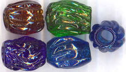 #BEADS0150 - Group of 3 Different Colored Large Rare American Glass Beads/Curtain Pulls from the Civil War Era