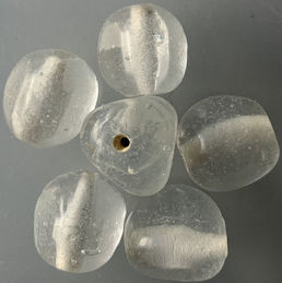 #BEADS0956 - Handmade Very Old Bubbled Glass Beads - Likely German or Venetian