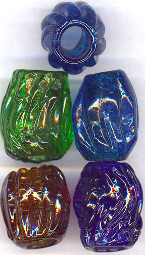 #BEADS0150 - Group of 3 Different Colored Large Rare American Glass Beads/Curtain Pulls from the Civil War Era