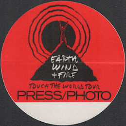 ##MUSICBP0714  - Earth Wind & Fire OTTO Cloth Backstage Press/Photo Pass from the 1988 Touch the World Tour