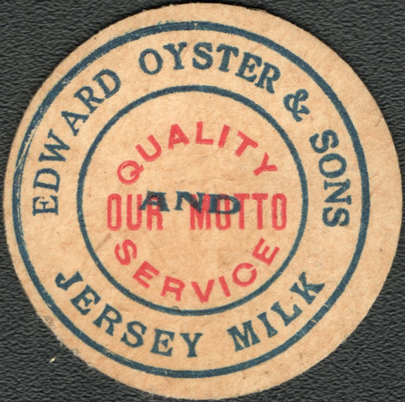 #DC235 - Edward Oyster & Sons Jersey Milk Bottle Cap - Alliance, OH