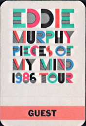 ##MUSICBP1113 - Eddie Murphy OTTO Cloth Backstage Pass from the 1986 Pieces of My Mind Tour