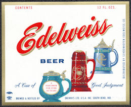 #ZLBE124 - Edelweiss Beer Bottle Label