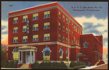 #UPaper111 - B. P. O. E. Elks Home No. 173 linen postcard - Williamsport, PA