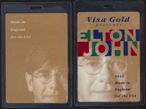 ##MUSICBP0357 - 1995 Elton John Laminated Backstage Pass from the Made in England Tour