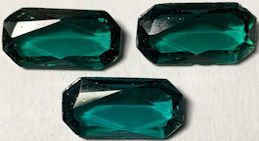 #BEADS1039 - Group of 3 Faceted 18mm Emerald Colored Glass Rhinestones