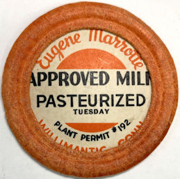 #DC274 - Eugene Marrotte Milk Bottle Cap - Willimantic, CT