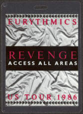 #MUSIC371  - 1986 Eurythmics Laminated Backstage Pass from the Revenge Tour