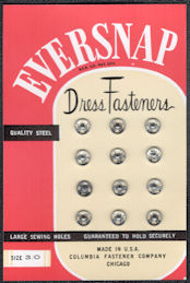 #CS614 - Full Card of Eversnap Dress Fasteners