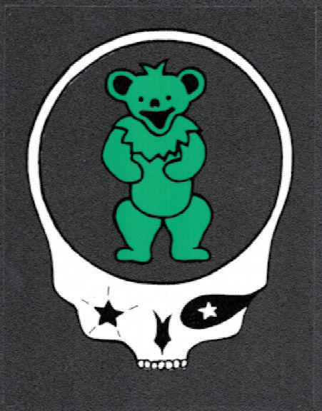 ##MUSICGD2012 - Grateful Dead Car Window Tour Sticker/Decal - Bear and Steal Your Face Skull