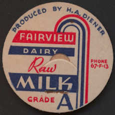 #DC156 - Fairview Dairy Deco Raw Milk Bottle Cap