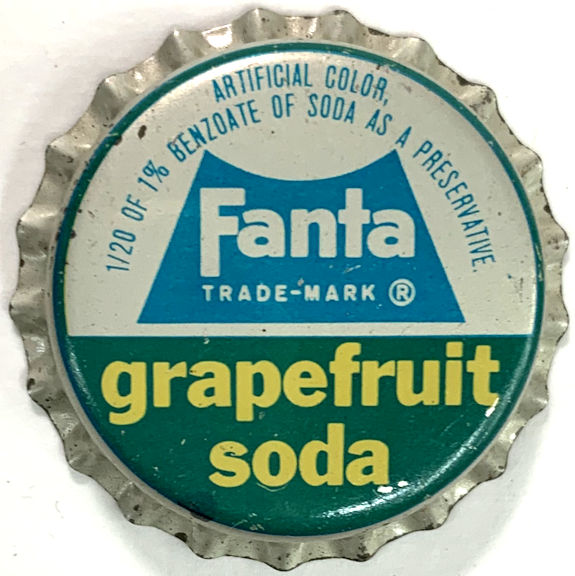 #BF278 - Group of 10 Fanta Grapefruit Soda Cork Lined Bottle Caps