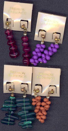 #BEADS0482 - Pair of Carded Fashion Earrings - As low as 50¢