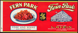 #ZLCA214 - Fern Park Pork and Beans Can Label -...