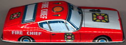 #TY805 - Tin Toy Friction Ford Mustang Fire Chief Car