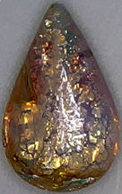#BEADS0542 - 13mm Pear Shaped Fire Opal Glass Cabochon - As Low as 15¢ each