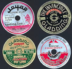 #ZBOT181 - Group of 4 Gladding Fishing Spool Labels