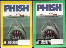 ##MUSICBP0100  - Pair of Two Different Colored PHISH Jaws OTTO Backstage Passes