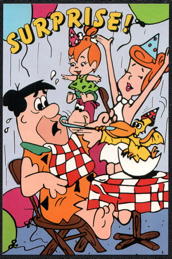#CH732 - Licensed Flintstones Postcard - Birthday Card