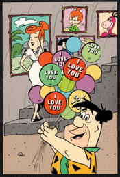 #CH731 - Licensed Flintstones Postcard - Valentines Day
