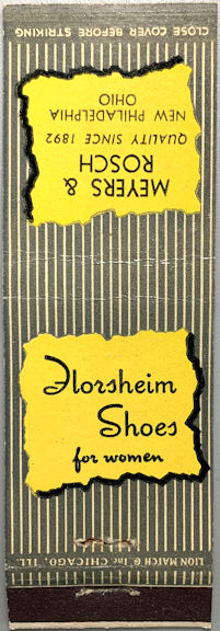 #TOB1MATCHES123 - Florsheim Shoes Matchbook Cover