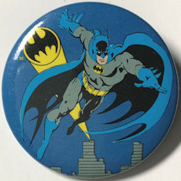 #CH540 - Rare Licensed 1982 Batman over the City and Bat Signal Pinback - Licensed DC Comics
