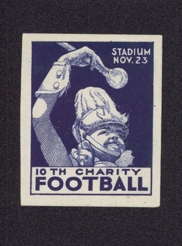 #BA032 - Scarce Charity Football Poster/Cinderella Stamp Picturing Cheerleader