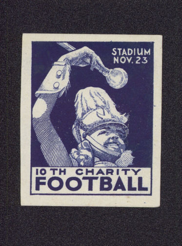 #BHSports032 - Scarce Charity Football Poster/Cinderella Stamp Picturing Cheerleader