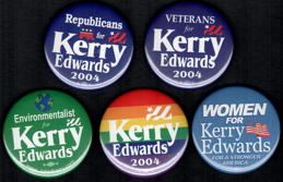 #PL441 - 5 Different Various Groups Supporting John Kerry Pinbacks