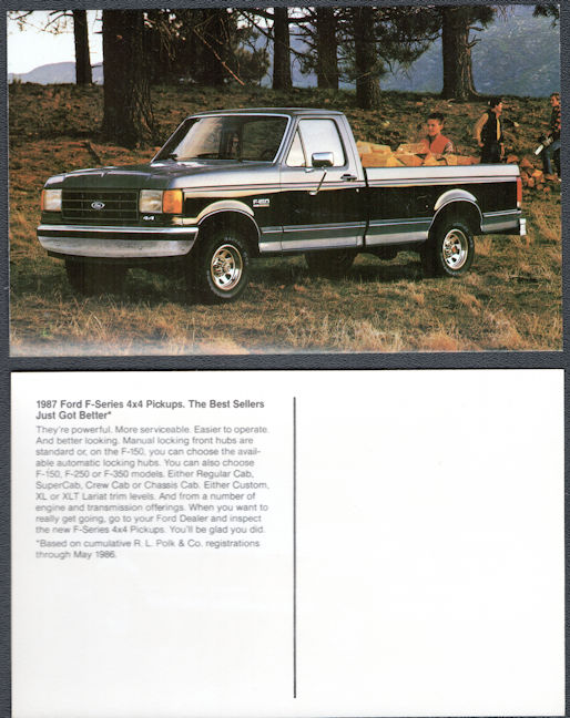 #BGTransport535 - 1987 Ford Dealer Postcard - Ford F-Series Pickup