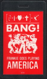 ##MUSICBP0429 - Red 1985 Frankie Goes to Hollywood Bang Tour Laminated Backstage Pass