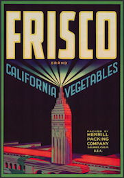 #ZLC409 - Frisco California Vegetables Crate Label