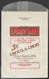 #PC105 - Group of 12 First Aid Choco-A-Choo 5¢ Chocolate Snack Bags