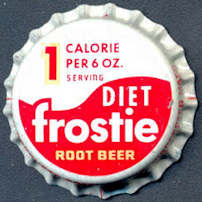 #BF137 - Group of 10 Cork Lined Diet 1 Calorie Frostie Root Beer Bottle Caps