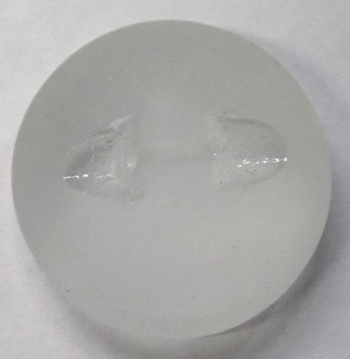 #BEADS0573 - Very Large Frosted Glass Button - Solid Glass
