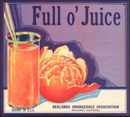 #ZLC364 - Full o' Juice Orange Crate Label