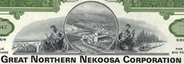 #ZZCE039 - Stock Certificate from the Great Northern Nekoosa Paper Corporation