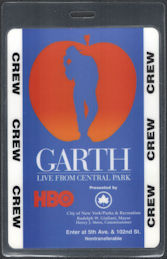 ##MUSICBP0874 - Large Garth Brooks Laminated OTTO Backstage Crew Pass from Garthstock - Central Park New York