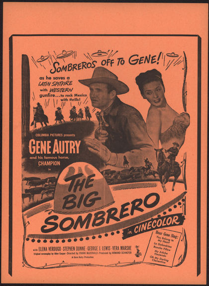 #CH326-20 - Gene Autry The Big Sombrero Poster/Broadside