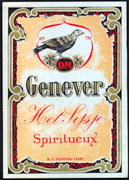 #ZLW150 - Genever Het Lijsje Spiritueux Dutch Gin Bottle Label