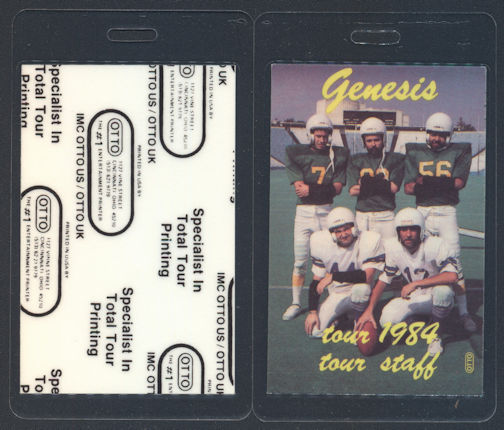 ##MUSICBP0075  - 1984 Genesis (Phil Collins) Laminated Backstage Pass from the Mama Tour
