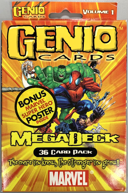 #TZCards293 - Genio Mega Deck 36 Card Pack with Marvel Super Hero Poster