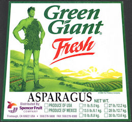 #ZLC477 - Green Giant Brand Asparagus Crate Lab...
