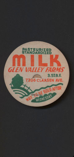 #DC155 - Very Rare Glen Valley Farms Milk Bottle Cap