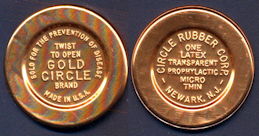 #MS289 - Full Gold Circle Prophylactic Container