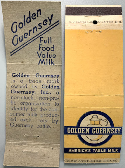 #TOB1MATCHES122 - Golden Guernsey Matchbook Cover